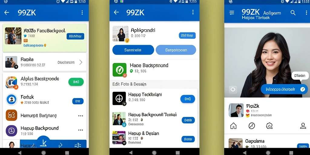 Antarmuka aplikasi 99ZK saat menghapus background dengan mudah.