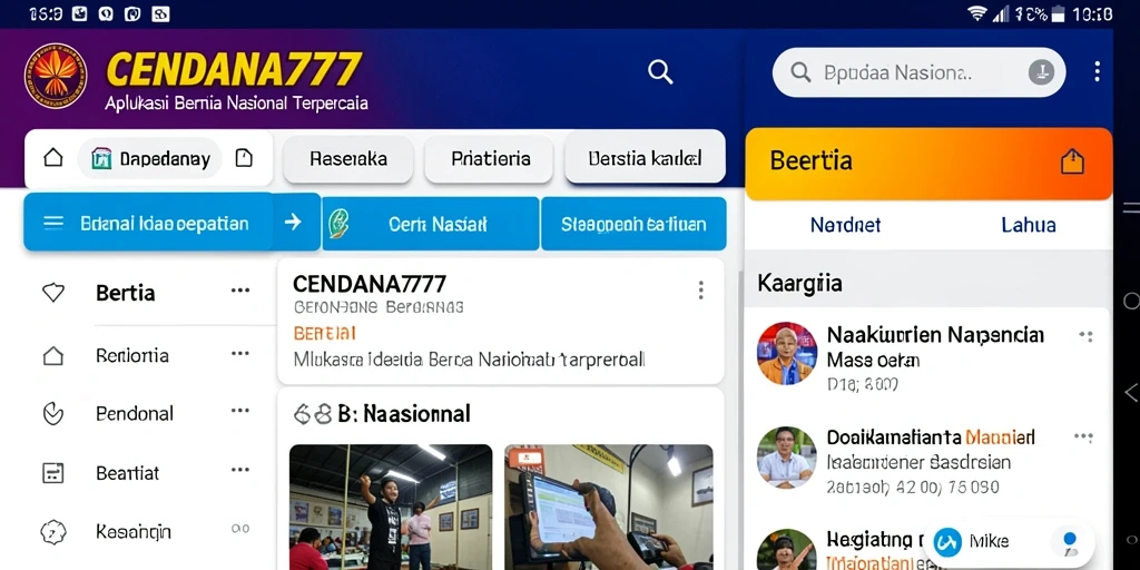 Tampilan antarmuka aplikasi CENDANA777 yang informatif dan modern.