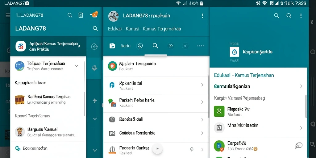Antarmuka pengguna LADANG78 yang sederhana dan fungsional.