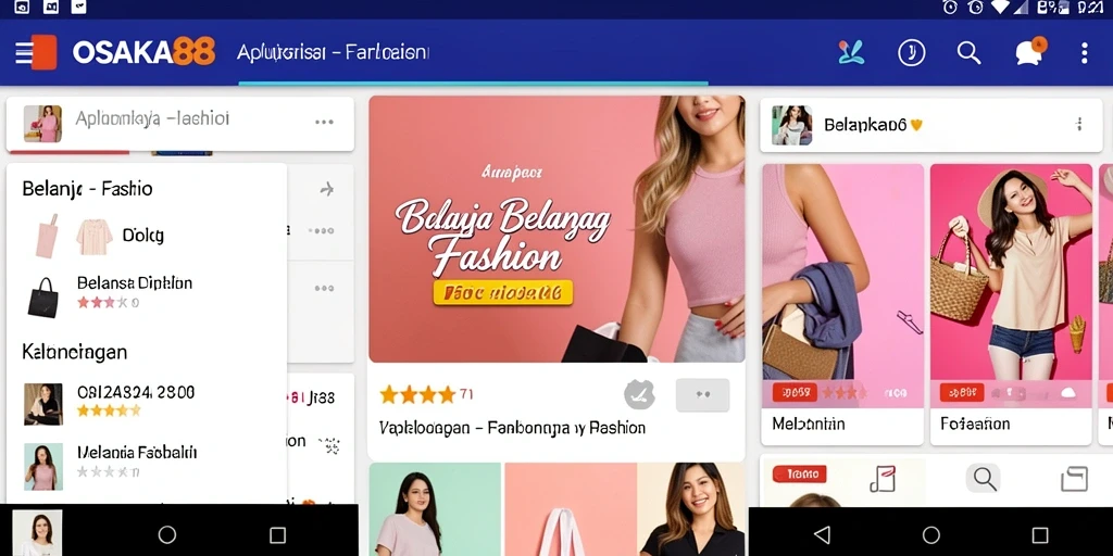 Tampilan antarmuka OSAKA88 dengan berbagai pilihan produk fashion.
