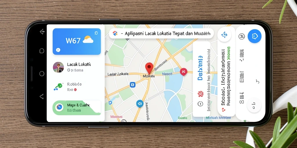 Antarmuka aplikasi W67 memperlihatkan lokasi dengan jelas dan informatif.